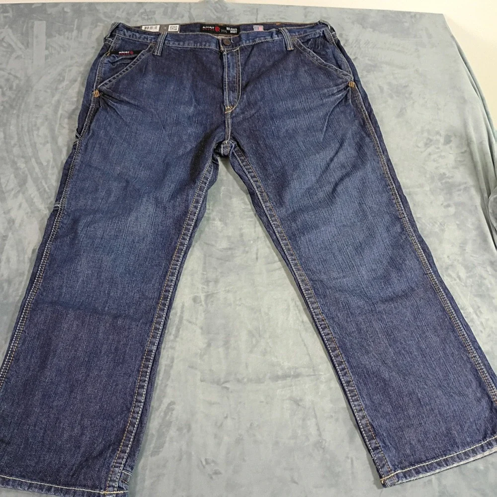 Ariat Work M4 Relaxed Boot Cut FR Flame Resistant Jeans Mens 42x30 Blue Denim